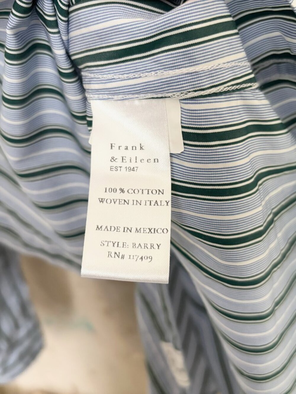 Frank & Eileen Light Blue and White Vertical Stripe Button-Down Shirt - Picture 5 of 5